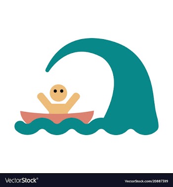Man in a boat from above vector image