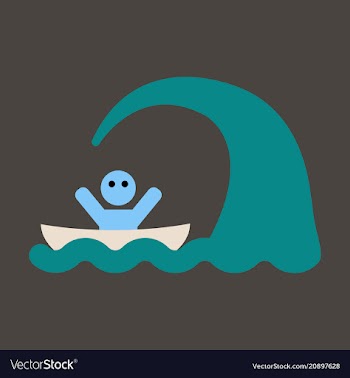 Man in a boat from above vector image