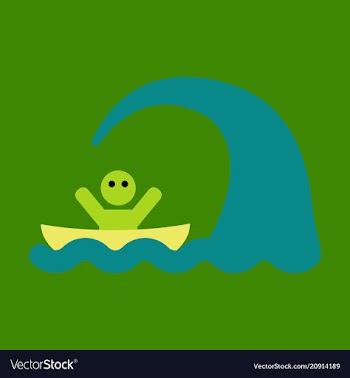 Man in a boat from above vector image