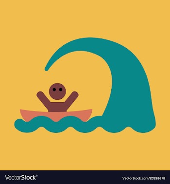 Man in a boat from above vector image