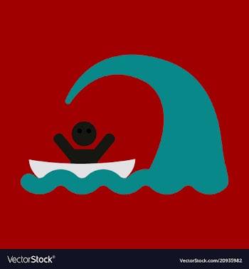 Man in a boat from above vector image