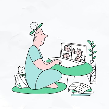 Man in a video call while having a self-quarantine vector | Free  vector - 2303566