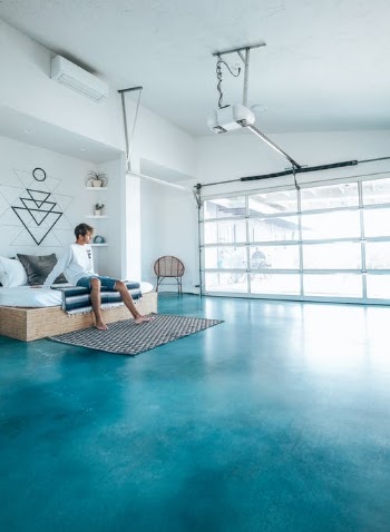 Man in Bedroom with Blue Floor  · Free Stock Photo