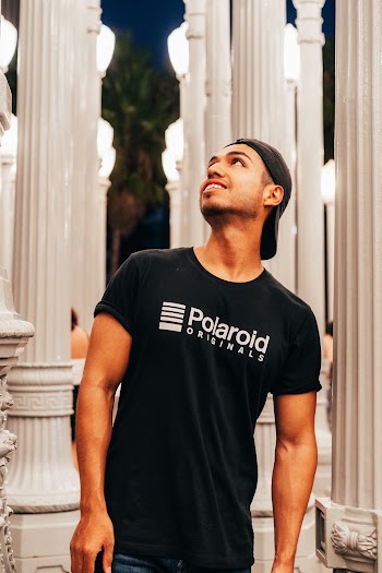 Man in Black Crew-neck Top Looking Up