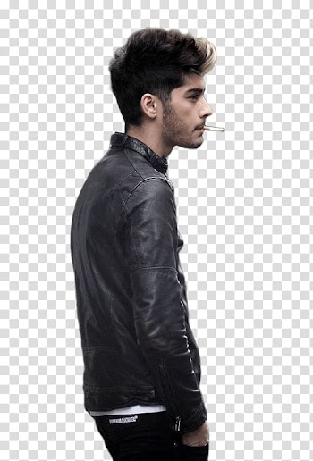 Man in black jacket smoking cigarette, Zayn Malik Sideview transparent background PNG clipart