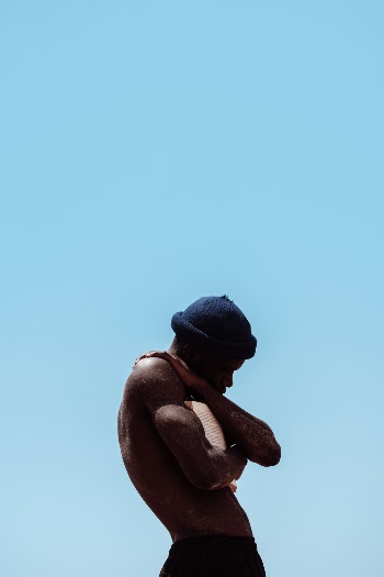 Man in Black Knit Cap