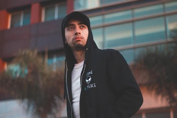 Man in Black Zip-up Hoodie