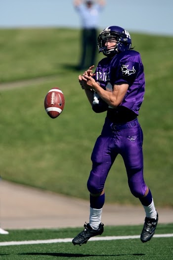 Man in Blue Football Jersey