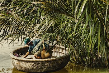 man in brown wicker basket