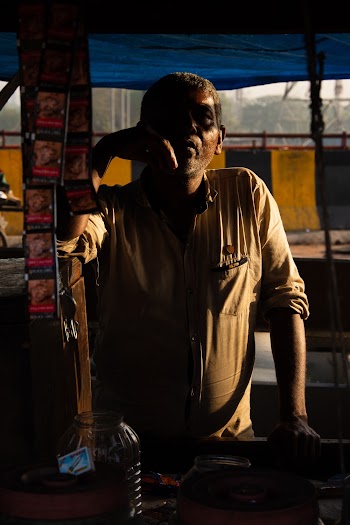 Man in Grey Elbow-sleeved Shirt