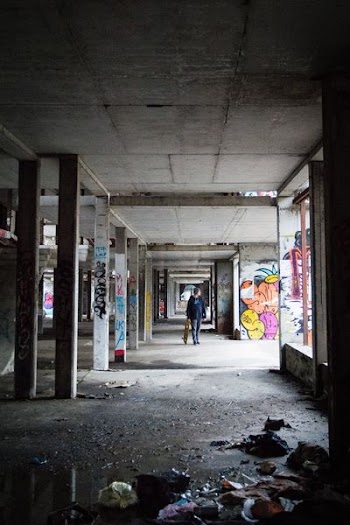 man in hallway
