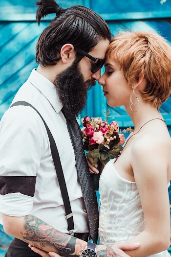 Man in Necktie and Dress Shirt Standing Near Woman