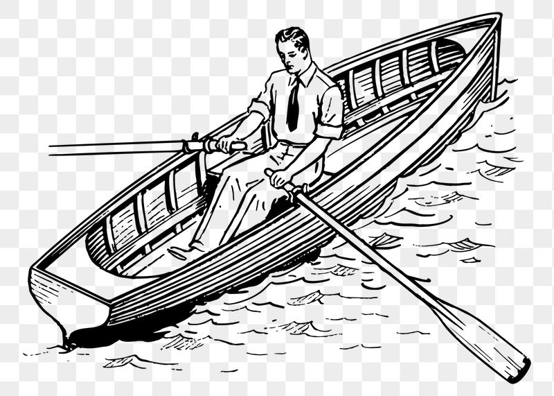 Man in rowboat png sticker | Free PNG - rawpixel