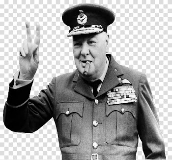 Man in service uniform smoking cigar while raising right hand, Churchill transparent background PNG clipart