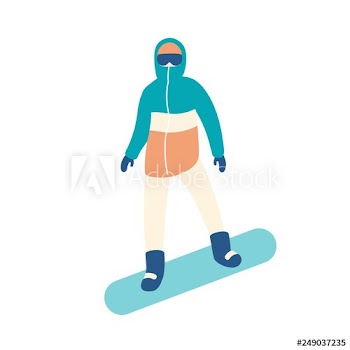 Man in snowsuit riding snowboard