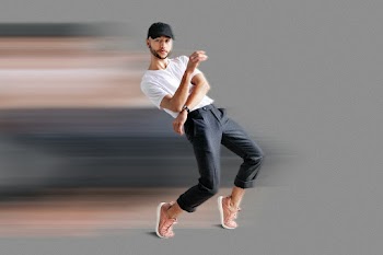Man in speed motion style | Free stock illustration | High Resolution graphic