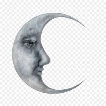 Man in the Moon Full moon Drawing - half moon 