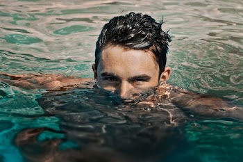 man in water