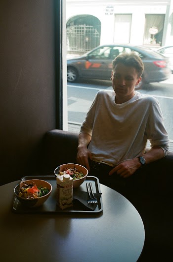 Man In White Crew Neck Long Sleeved Shirt