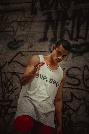 Man in White Tank Top