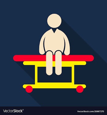 Man is sitting on a medical couch isolated vector image