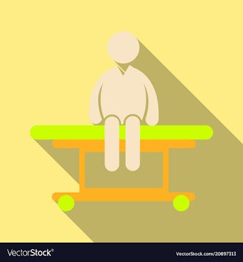Man is sitting on a medical couch isolated vector image