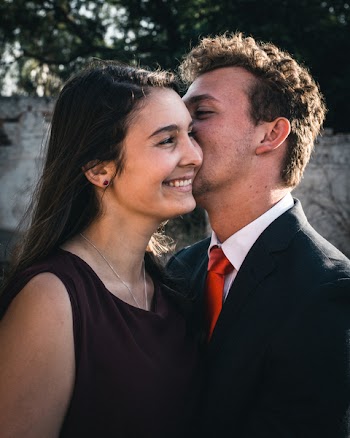 Man Kissing Woman