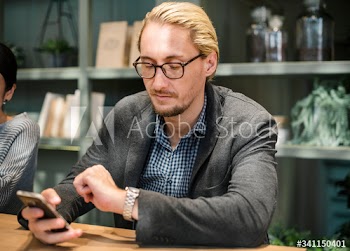 Man looking at his watch
