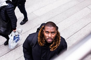 man looking up