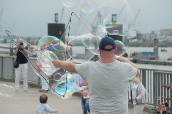 Man Making Bubbles