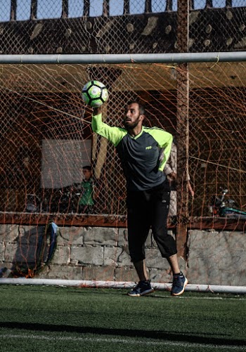 Man Near Goal Net
