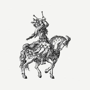 Man on horse clipart, vintage | Free PSD Illustration - rawpixel