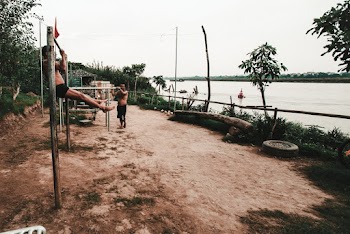 Man on Monkey Bar