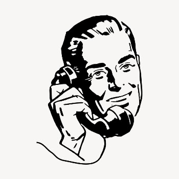 Man on phone drawing, illustration | Free PSD - rawpixel