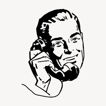 Man on phone drawing, illustration | Free Vector - rawpixel