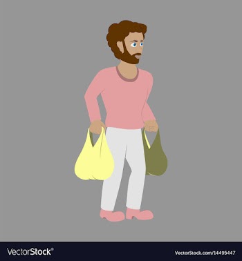 Man on shopping with packages vector image