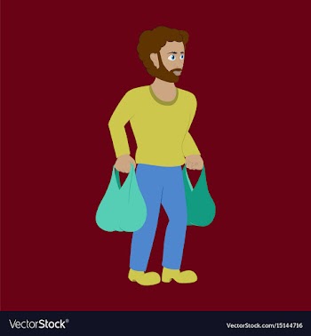 Man on shopping with packages vector image