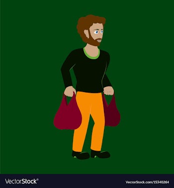 Man on shopping with packages vector image