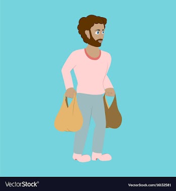 Man on shopping with packages vector image