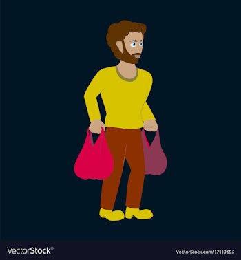Man on shopping with packages vector image