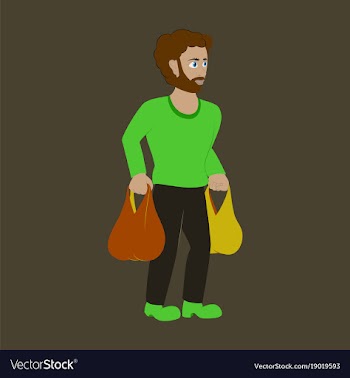 Man on shopping with packages vector image