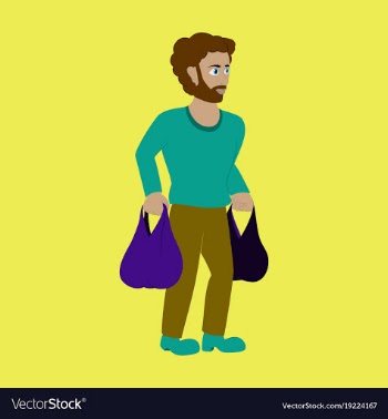 Man on shopping with packages vector image