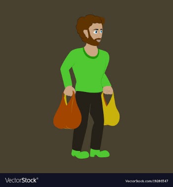 Man on shopping with packages vector image