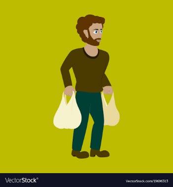 Man on shopping with packages vector image