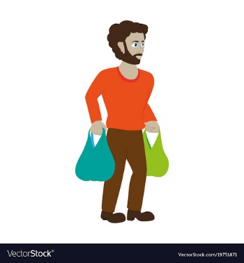 Man on shopping with packages vector image