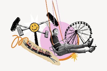 Man on swing, amusement park | Free Photo - rawpixel