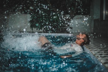 Man on the Swimming Pool