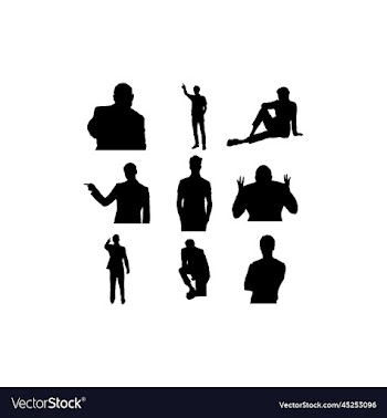 man people set silhouette design