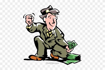 Man Picking Up Money Royalty Free Vector Clip Art Illustration - Picking Up Money Clipart