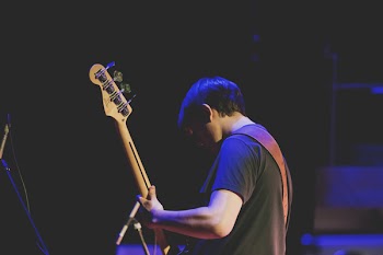 Man playing bass guitar